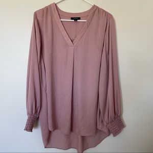 Alfani Dusty Pink High Low Long Sleeve Tunic. Size 2X